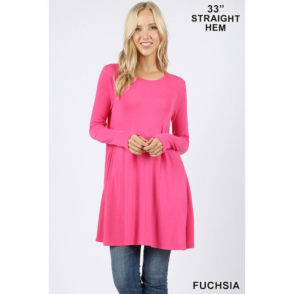 World of Leggings Long Sleeve Swing Tunic with Pockets